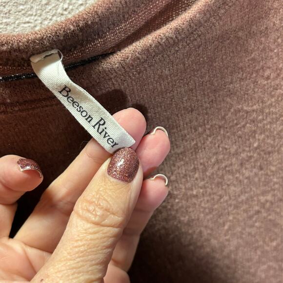 Beeson River Brown Sweater Dress Small Long Sleeve Soft Knit A-Line Fall Casual - Picture 2 of 6